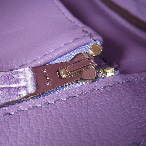 Replica Hermes Birkin 30CM Crocodile Head Veins Bag Purple 6088 On Sale - Click Image to Close